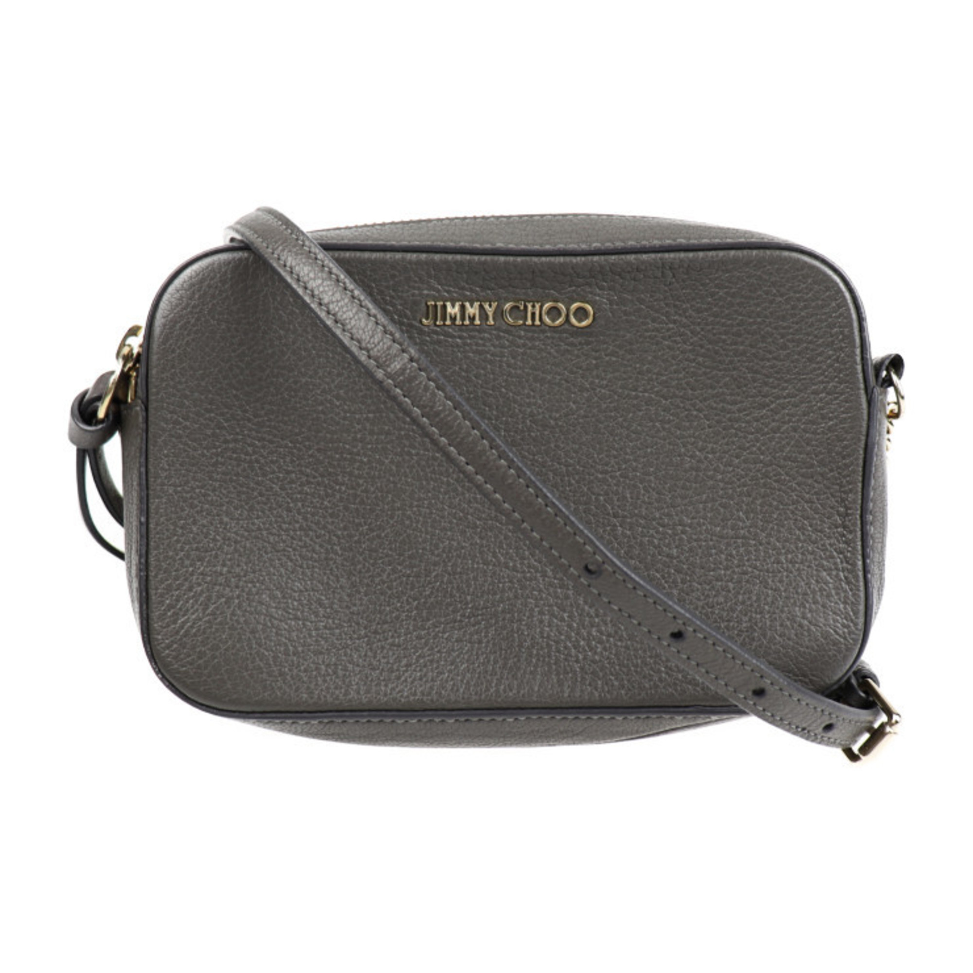 Jimmy Choo Quinn Shoulder Bag Leather Gray Chain